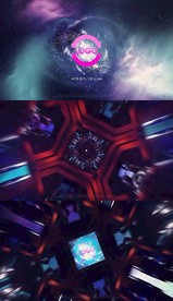 宇宙隧道穿梭标志片头PR模板