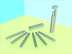 酒瓶模型 红酒架 C4D模型