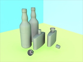 酒瓶模型 红酒架 C4D模型