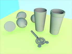 酒瓶模型 红酒架 C4D模型