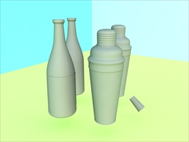 酒瓶模型 红酒架 C4D模型