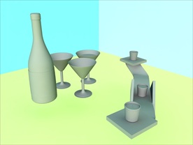 酒瓶模型 红酒架 C4D模型