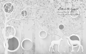 麋鹿现代装饰画 TIF分层