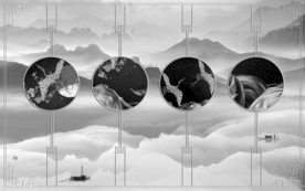 现代高档山水画 TIF分层