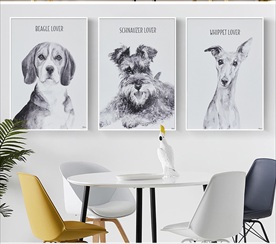 装饰画现代欧派小狗