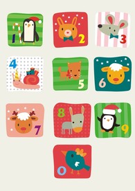 可爱卡通动物数字识字牌