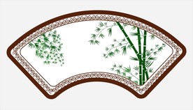 矢量图背景素材中国风扇形窗画