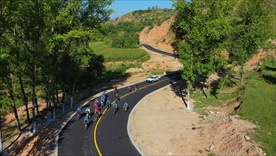 自行车骑行航拍