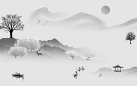 大气新水墨山水 TIF分层