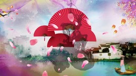 扇子舞蹈背景视频