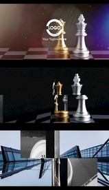 简洁折叠公司标志片头pr模板