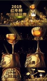 城市运动会气排球比赛奖杯颁奖片