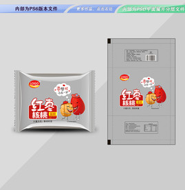 红枣核桃面包 平面展开分层文件