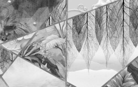 几何灰色装饰画 TIF分层