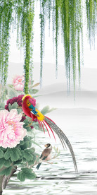 柳叶中式新山水画 TIF分层