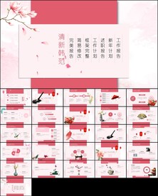 粉色梦幻小清新工作总结ppt