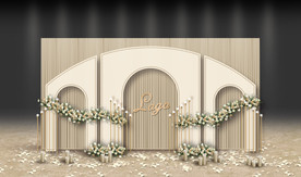 香槟色婚礼迎宾区