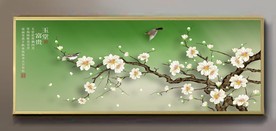 原创高清手绘玉兰装饰画壁画