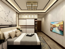 新中式风格家居主卧装修效果图