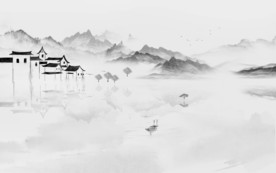 徽派新意境山水画 TIF分层