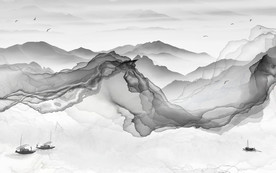 线条新意境山水画 TIF分层