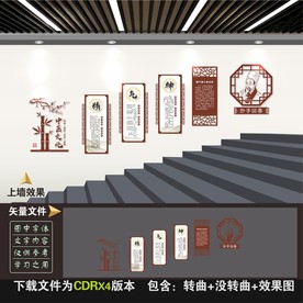 中医楼梯文化墙