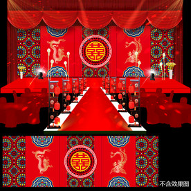 中式汉唐婚礼舞台背景