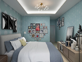 欧式装修主人房间效果图