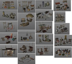 26个C4D复古建筑模型包