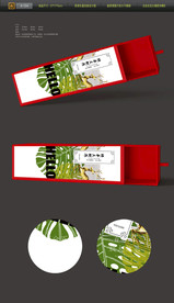 高档红色茶叶礼盒矢量图