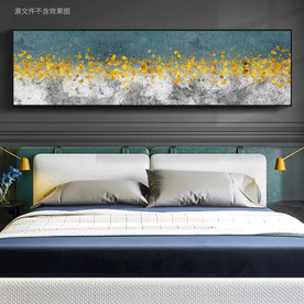 新中式北欧轻奢抽象床头装饰画