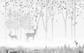 麋鹿装饰北欧画 TIF分层