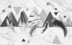 羽毛装饰北欧画 TIF分层