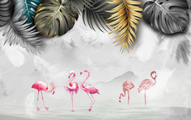 手绘叶子欧式装饰画TIF分层