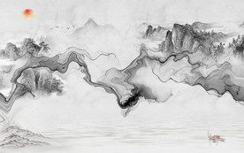 线条新款山水画 TIF分层