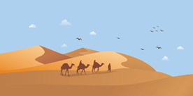 沙漠骆驼矢量插画