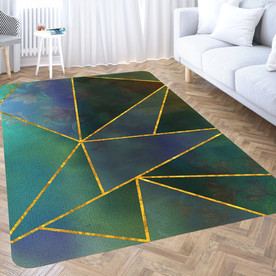 现代简约几何方块地毯