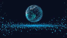 矢量未来科技点粒子地球