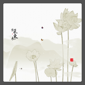 水墨荷花装饰画