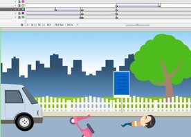 摩托车和面包车的交通事故16秒