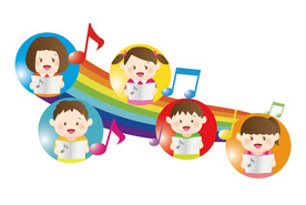 儿童歌唱乐符墙绘