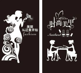 美容院玻璃橱窗贴画
