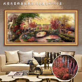 欧式田园小镇油画风景