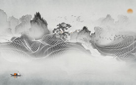 大气中式新山水画 TIF分层