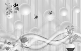 线条新款背景墙画 TIF分层