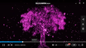 梦幻粉蓝光效蝴蝶树背景动态素材