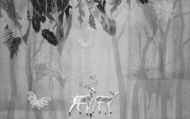 麋鹿简欧新装饰画 TIF分层