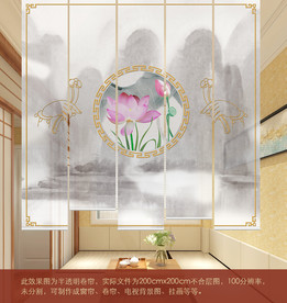 新中式古风隔段卷帘窗帘门帘