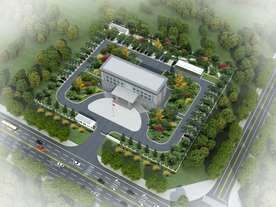 建筑景观绿化鸟瞰图psd