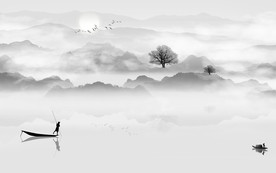 简约山水新风景画 TIF分层